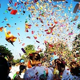 A shower of confetti from the sky A shower of confetti from the sky